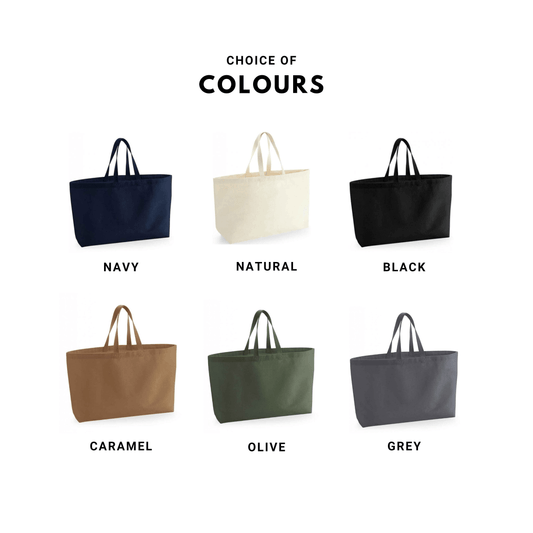 Custom Text Extra-Large Tote Bag | Personalised Oversized Canvas Bag with Any Text