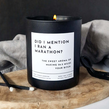 Marathon Runner Candle. Gift for Marathon Runner. Half Marathon Gift