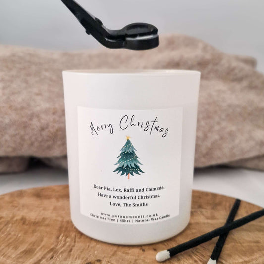 Personalised Message Christmas Candle. Thoughtful Christmas Gift