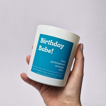 Personalised Birthday Candle. Custom text.