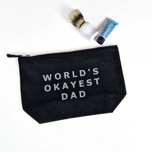 Okayest dad. Gift pouch with personalised message inside. Different Colours Available.